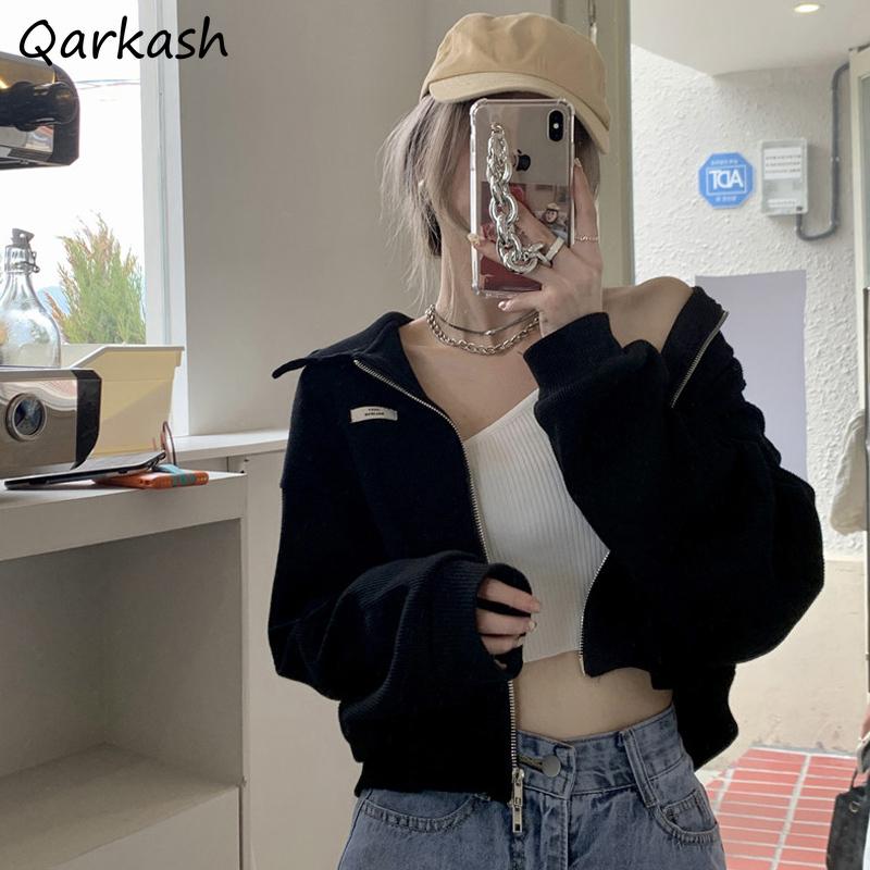 Women's Jackets Cropped Women Zipper Solid Simple Turn Down Collar Casual Outwear Students Tender Basic Ulzzang All-match Spring Classic, Black jackets
Women's Jackets Cropped Women Zipper Solid Simple Turn Down Collar Casual Outwear Students Tender Basic Ulzzang All-match Spring Classic, Black jackets