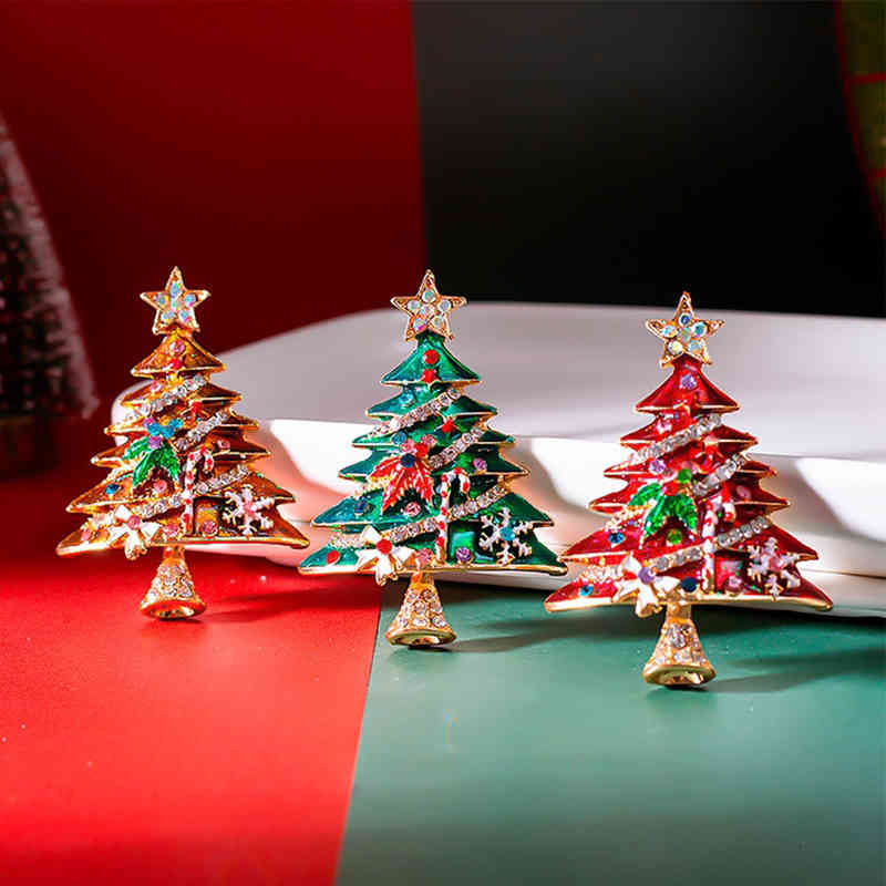 Christmas Tree Brooch 2021 Fashion Design Sense Elderly Sweater Suit Exquisite Accessories Women