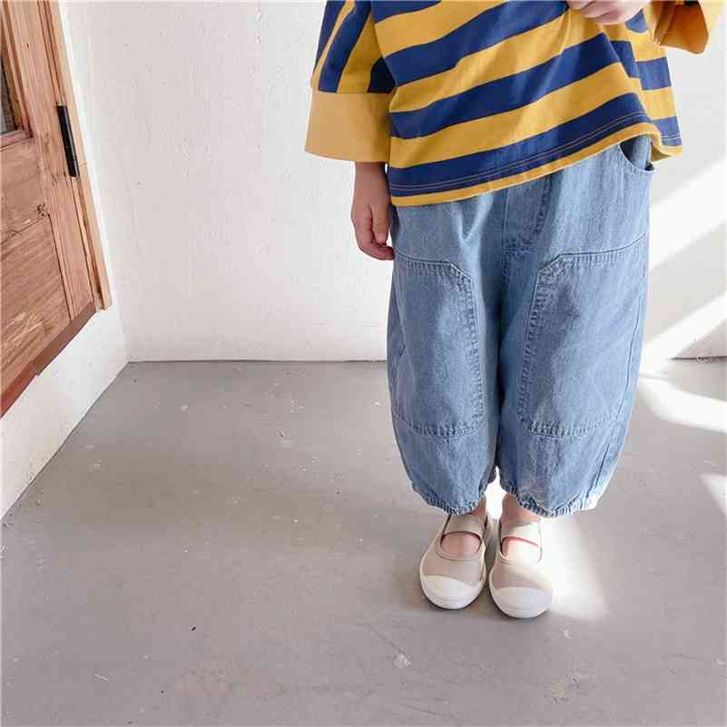 Spring Autumn children loose all-match denim pants boys wide leg harem 210708, Blue
Spring Autumn children loose all-match denim pants boys wide leg harem 210708, Blue