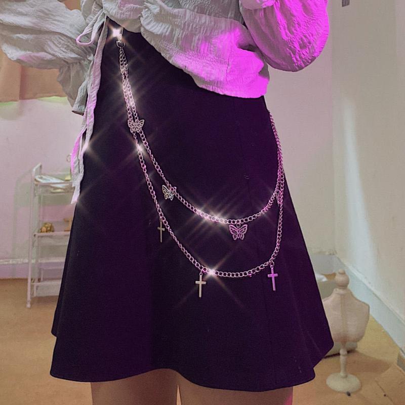 Belts Fashion Metal Pants Waist Chain Double-layer Street Butterfly Pant Women Punk Belt On Jeans Jewelry, Silver
Belts Fashion Metal Pants Waist Chain Double-layer Street Butterfly Pant Women Punk Belt On Jeans Jewelry, Silver