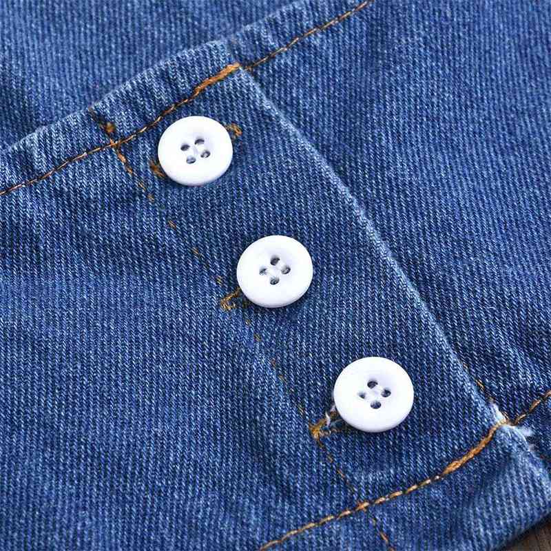 Bear Leader Baby Girl Summer Clothing 2Pcs 2022 Toddler Kids Casual Button Down Denim Crop Tops and Pants Clothing Set Y220310