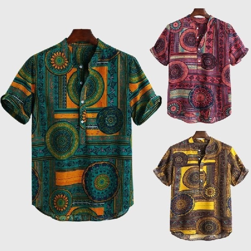 Men's Casual Shirts Shirt Ethnic Style Print Short Sleeve Stand Collar Camisa Masculina Tops Streetwear Hawaiian FG8D, Yellow
Men's Casual Shirts Shirt Ethnic Style Print Short Sleeve Stand Collar Camisa Masculina Tops Streetwear Hawaiian FG8D, Yellow