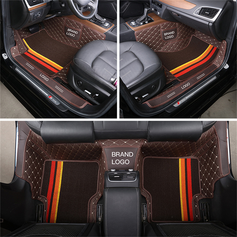 Custom Fit Car Floor Mat Waterproof Leather ECO friendly Material Specific For Car Double Layers Full set Carpet With Borders Logo Design Left and Right hand drive 008
Custom Fit Car Floor Mat Waterproof Leather ECO friendly Material Specific For Car Double Layers Full set Carpet With Borders Logo Design Left and Right hand drive 008