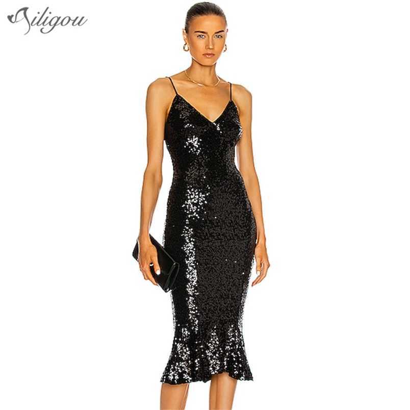Summer Sling Bodycon Black Fishtail Dress Ladies Sexy Sleeveless Sequin Club Celebrity Banquet Vestidos 210525
Summer Sling Bodycon Black Fishtail Dress Ladies Sexy Sleeveless Sequin Club Celebrity Banquet Vestidos 210525