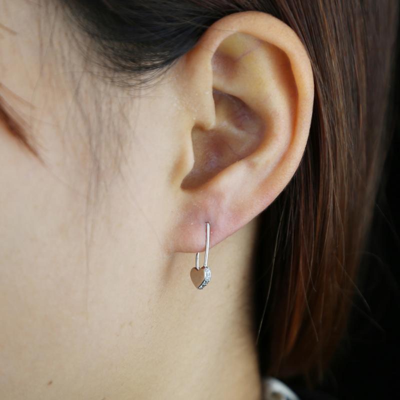 Stud Arrival Tiny Cute 925 Sterling Silver Cz Paved Safety Pin Long Earrings Ear Threader Fashion Jewelry Exquisite