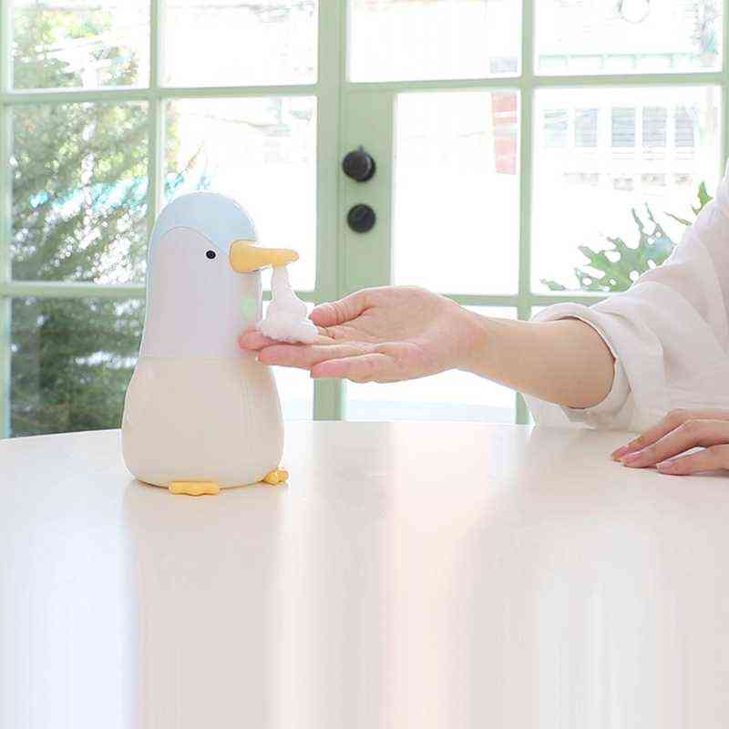 Cute Automatic Soap Dispenser Touchless Induction Foam Bubble Washing Machine for Kids Kitchen Bathroom 211206