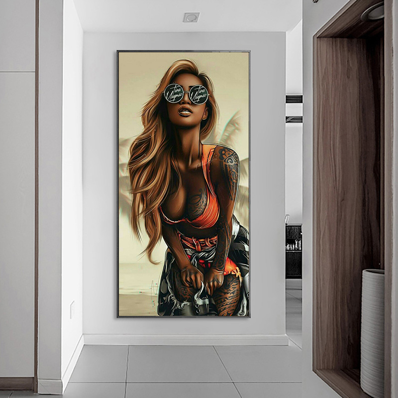 Abstract Sexy Tattoo Girl Art Canvas Print Painting Fashion Modern Wall Picture Living Room Home Decor Poster