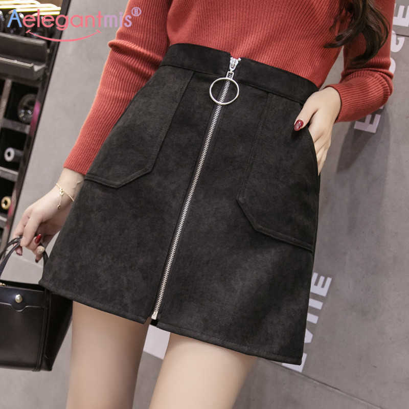 Aelegantmis Fashion Black Suede Fabric Chic Women Mini Skirt Casual High Waist Ladies Short s Elegant Zipper A-line 210607
Aelegantmis Fashion Black Suede Fabric Chic Women Mini Skirt Casual High Waist Ladies Short s Elegant Zipper A-line 210607