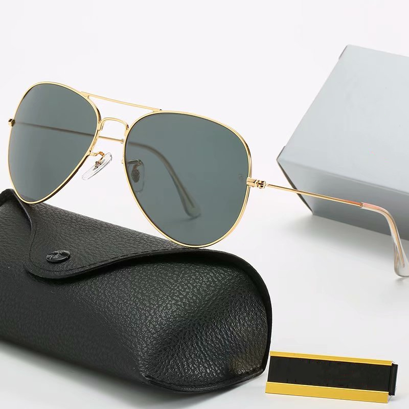 Luxury Brand Designer Sunglasses Fashion Vintage Pilot Men Women 58mm UV400 Justin Band Mirror Glass BEN Classic with cases
Luxury Brand Designer Sunglasses Fashion Vintage Pilot Men Women 58mm UV400 Justin Band Mirror Glass BEN Classic with cases
