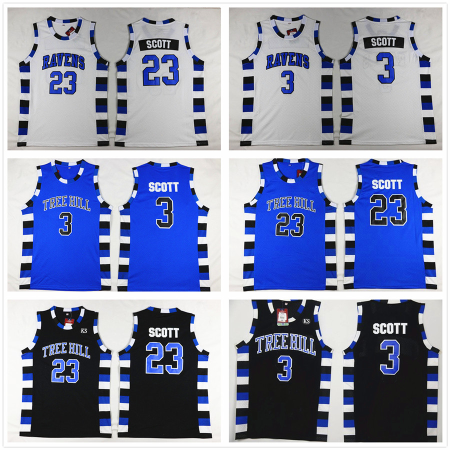 NCAA One Tree Hill Ravens Basketball Jersey Brother Movie 3 Lucas Scott 23 Nathan Black White Blue Jerseys Wear, Colour 1
NCAA One Tree Hill Ravens Basketball Jersey Brother Movie 3 Lucas Scott 23 Nathan Black White Blue Jerseys Wear, Colour 1