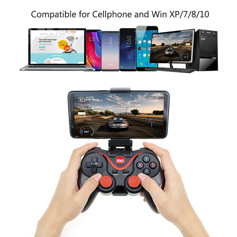Wireless Joystick Gamepad PC Game Controller Remote Bluetooth-compatible Joystick For Mobile Phone Tablet TV Box Holder