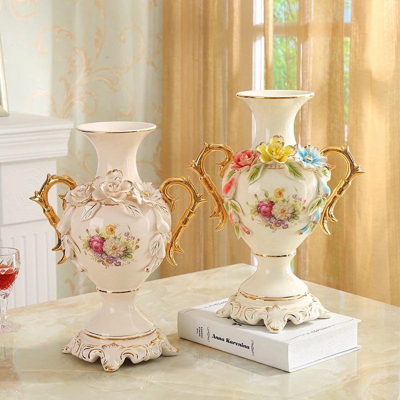 European Ceramic Vase Vintage Senior Handmade Gold plated Ivory Porcelain Vase for Room Corridor Home Wedding Gift Office Decor
European Ceramic Vase Vintage Senior Handmade Gold plated Ivory Porcelain Vase for Room Corridor Home Wedding Gift Office Decor