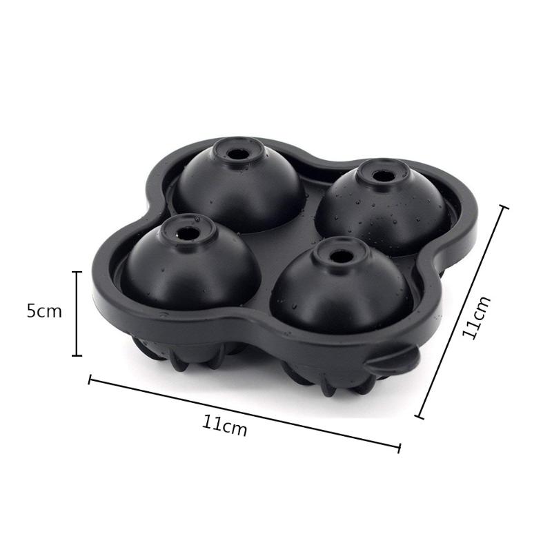 Black 4 Hole Whiskey Ice Cube Maker Ball Mold Mould Brick Round Bar Accessiories High Quality Color Kitchen Tools Baking Moulds
