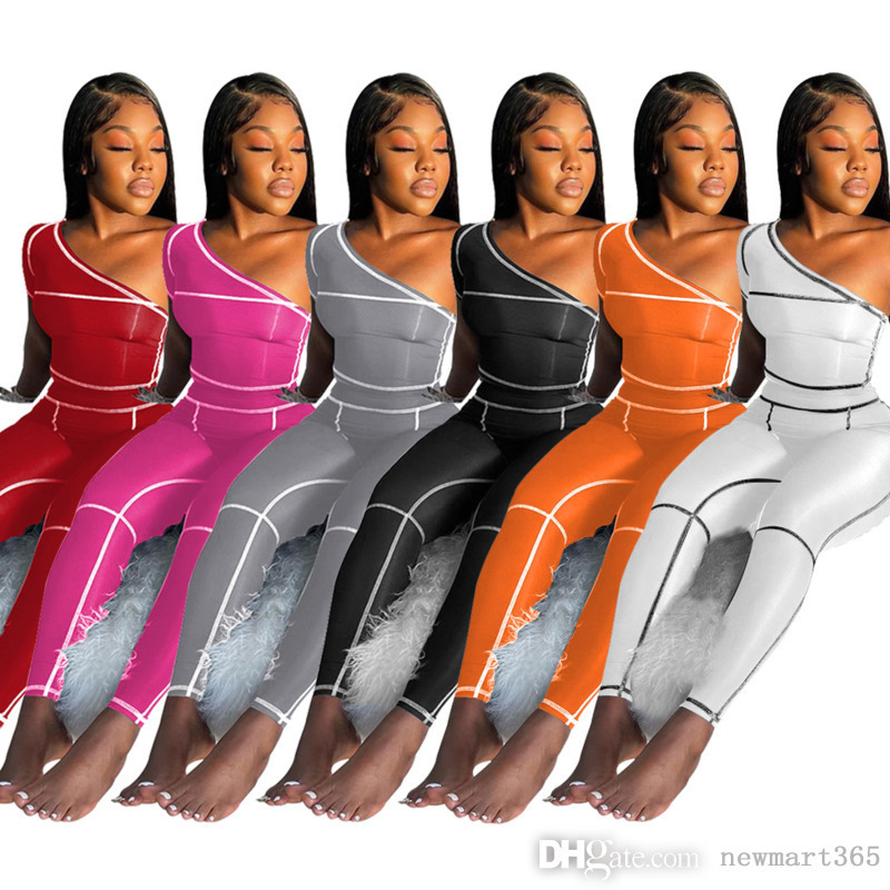 Designers Womens Two Piece Pants Set Tracksuits Slant Shoulder Leggings Fashion Sportswear Solid Color Elastic Slim Two Outfits, Orange
Designers Womens Two Piece Pants Set Tracksuits Slant Shoulder Leggings Fashion Sportswear Solid Color Elastic Slim Two Outfits, Orange