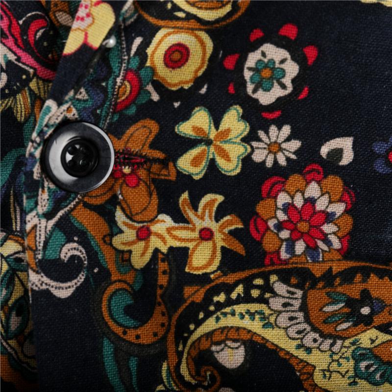 Fashion Men Slim Fit Casual Blazers Printing Suits Coat Man Clothes Suit Jackets Chinese Style Single Breasted Men's &