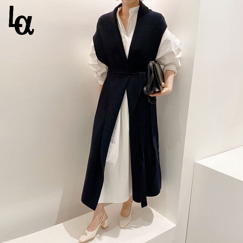Summer Spring Korea Chic Comfortable Pile Up Sleeve Shirt Style Dress Knitted Vest Waistcoat 2 Pcs Set 210519, Only dress
Summer Spring Korea Chic Comfortable Pile Up Sleeve Shirt Style Dress Knitted Vest Waistcoat 2 Pcs Set 210519, Only dress