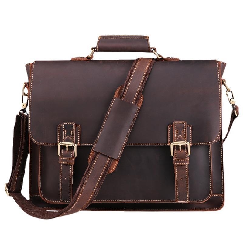 Leather Men's briefcase business hand 15.6 inch computer crazy horse leather multifunctional men's bag
Leather Men's briefcase business hand 15.6 inch computer crazy horse leather multifunctional men's bag