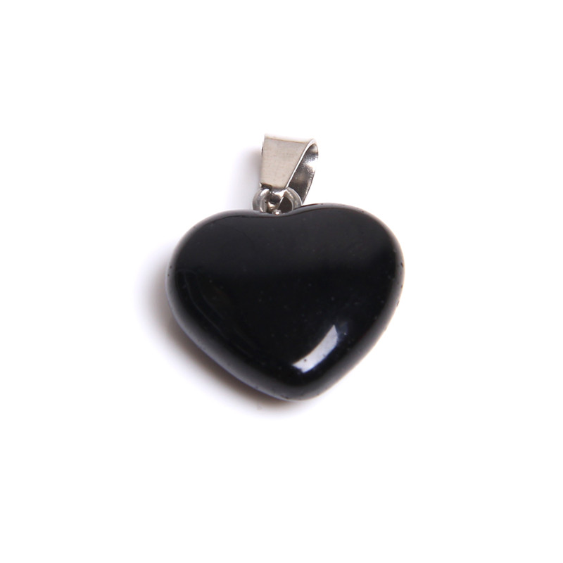 Heart shape natural stone Rose Quartz Tiger's Eye opal charms pendants for DIY stone necklace earrings jewelry making