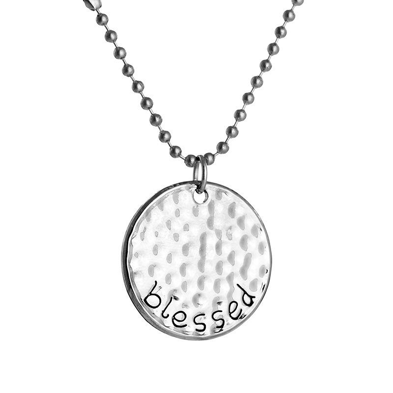 Pendant Necklaces Creative Round Shape Bumpy Irregularity Necklace Trendy Blessed Letter Print Choker Alloy Gift
Pendant Necklaces Creative Round Shape Bumpy Irregularity Necklace Trendy Blessed Letter Print Choker Alloy Gift