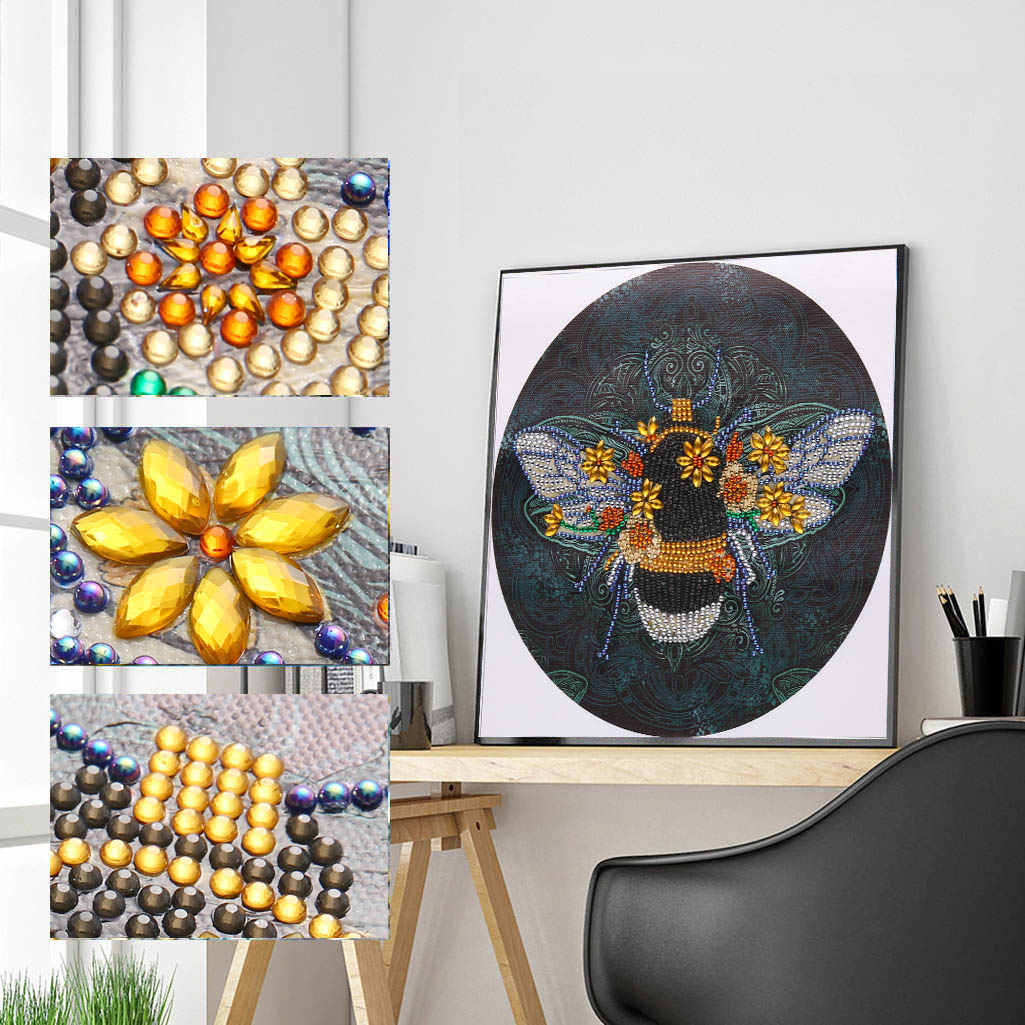 Partial Crystal Diamond DIY Diamond Painting bee flower 5D Special Shape Partial Drill Art Kits decoration gift
Partial Crystal Diamond DIY Diamond Painting bee flower 5D Special Shape Partial Drill Art Kits decoration gift