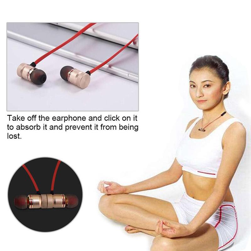M5 M9 Magnetic Wireless Bluetooth Earphones Stereo Sports Earbuds in-ear Headset headphone with Mic For LG IPhone 7 Samsung