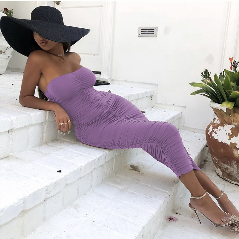 Summer Women Bodycon Long Midi Dress Bandeau Open Back Pleated Hip Elegant Party Outfits Sexy Club Clothes Vestdios 210517, Black
Summer Women Bodycon Long Midi Dress Bandeau Open Back Pleated Hip Elegant Party Outfits Sexy Club Clothes Vestdios 210517, Black
