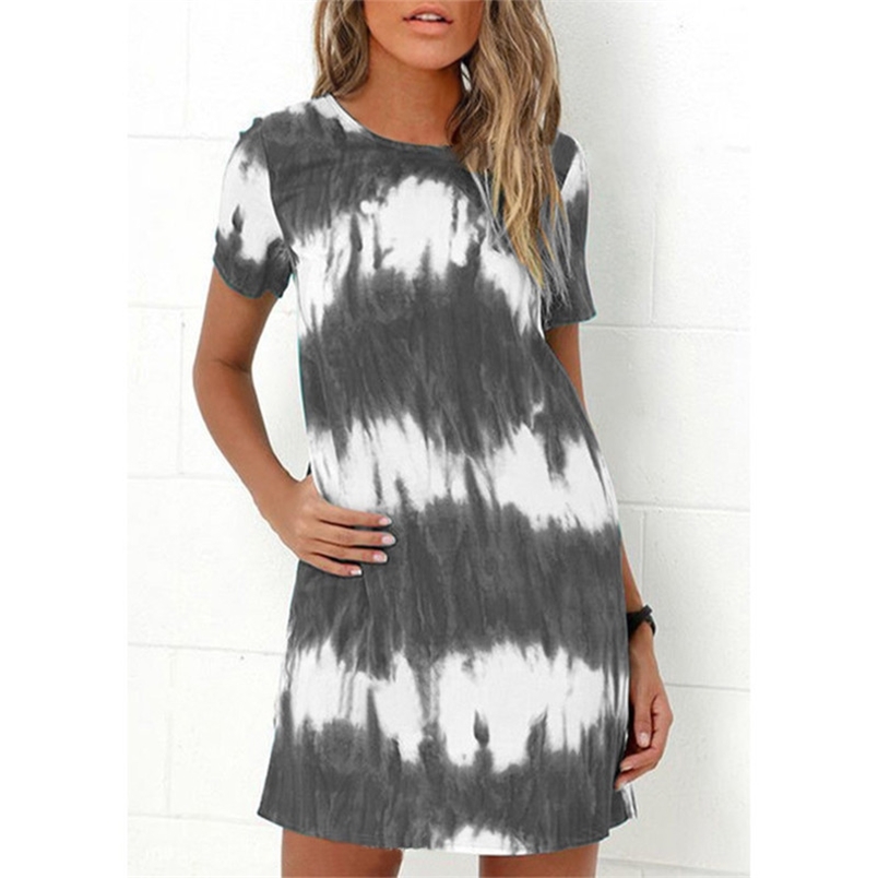 Woman Dress Summer Casual Round Neck Short Sleeve Gradient Plus Size Tie Dye Print Sundress Female Vestido De Mujer 210517, Blue-green
Woman Dress Summer Casual Round Neck Short Sleeve Gradient Plus Size Tie Dye Print Sundress Female Vestido De Mujer 210517, Blue-green