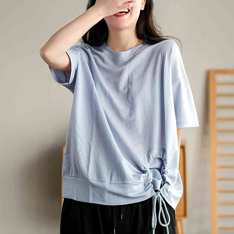 Johnature Women Clothes Linen Casual Summer T-Shirts Short Sleeve Soft Female T-shirts O-neck Loose Tops 210521, Light blue
Johnature Women Clothes Linen Casual Summer T-Shirts Short Sleeve Soft Female T-shirts O-neck Loose Tops 210521, Light blue