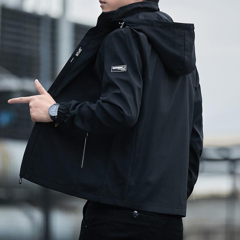 Men Clothing 2021 Spring Large Size Hooded Cardigan Jacket Men's Korean Casual Fashion Slim Workwear Jackets
