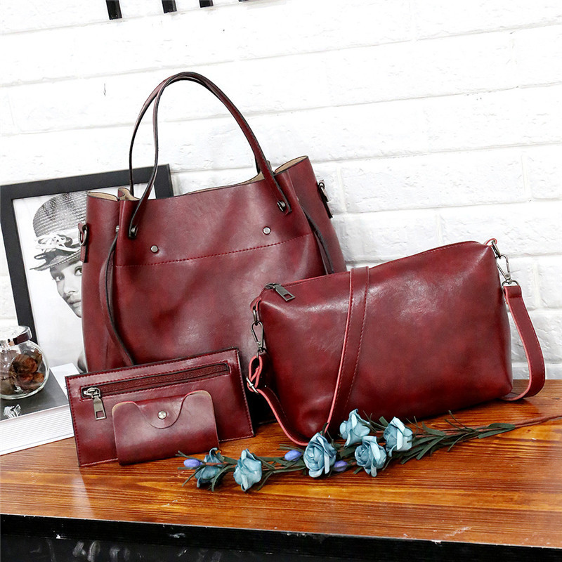 Women's tote bag new fashion large capacity Single Shoulder Messenger Handbag simple four piece set, Red
Women's tote bag new fashion large capacity Single Shoulder Messenger Handbag simple four piece set, Red