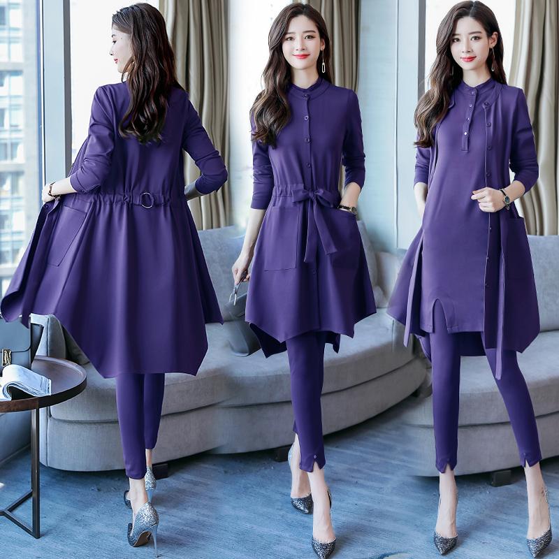 Spring And Autumn Arrival Women's Fashion Slim Was Thin Three-piece Fitted Tracksuits