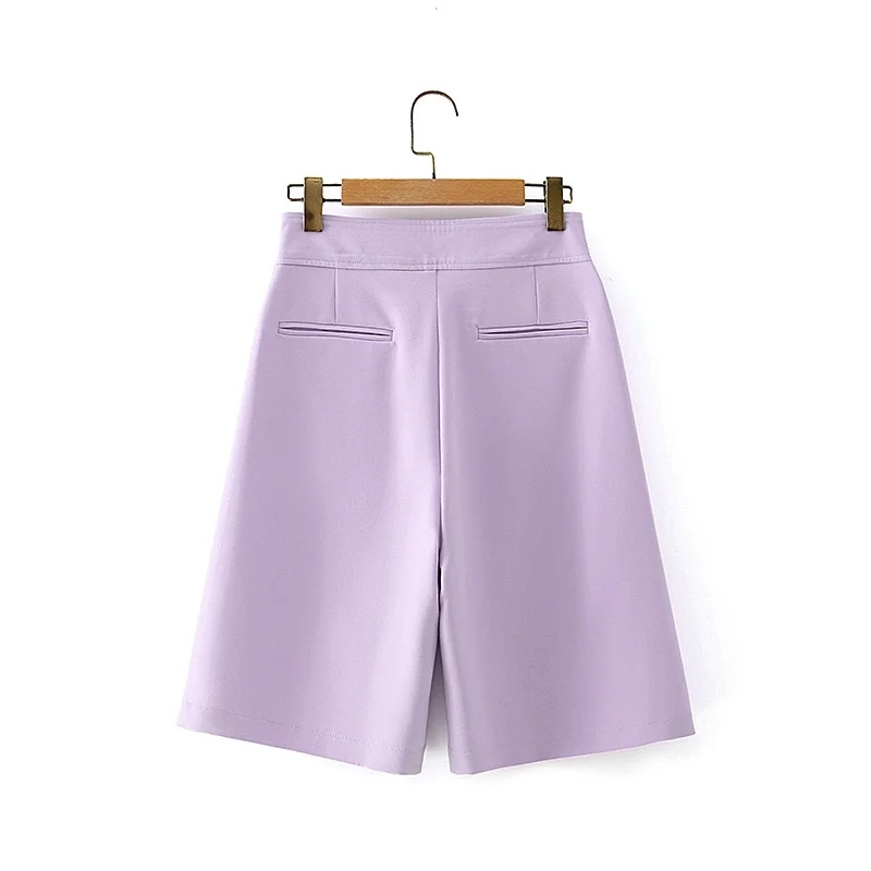 purple women elegant blazer suits fashion ladies slim shorts set casual female cute jackets sets sweet girls chic 210430