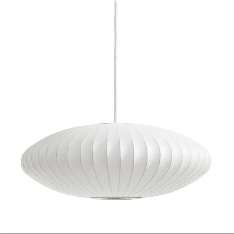 2021 George Nelson Bubble Saucer Lamp E27 LED White Silk Pendant Light White Silk Flat Ball White Silk hanging Lighting