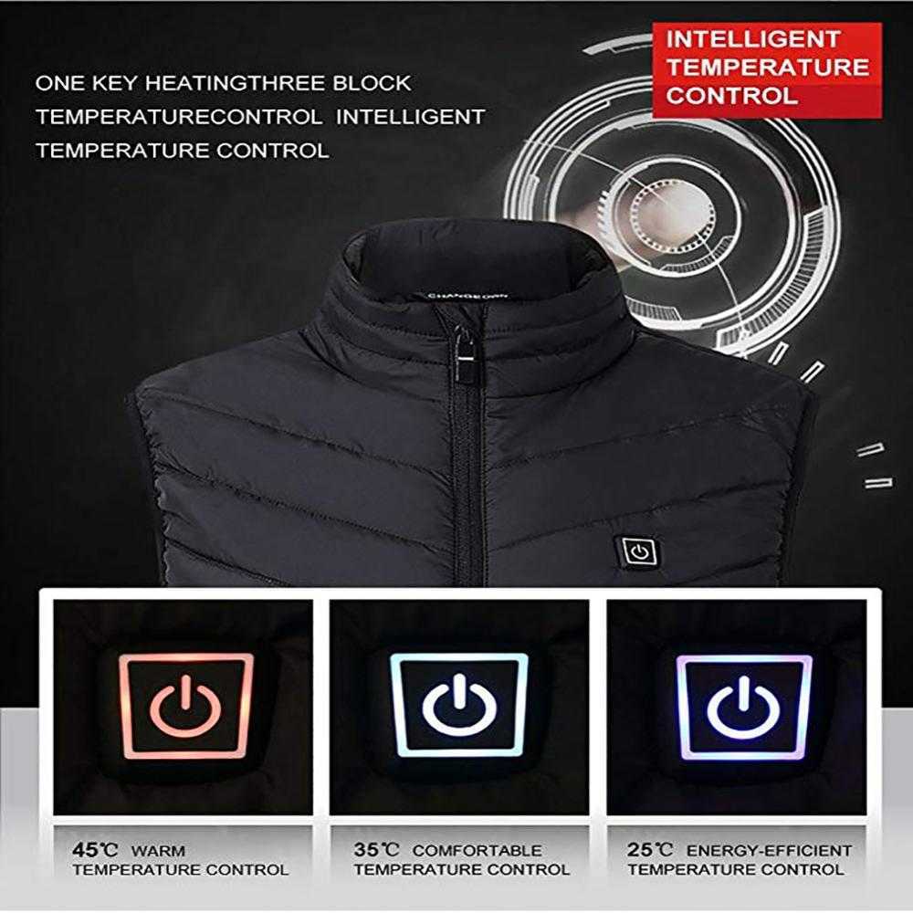 Electric Heated Vest Men Women Heating Waistcoat Thermal Warm Clothing Usb Outdoor Winter Jacket 210811