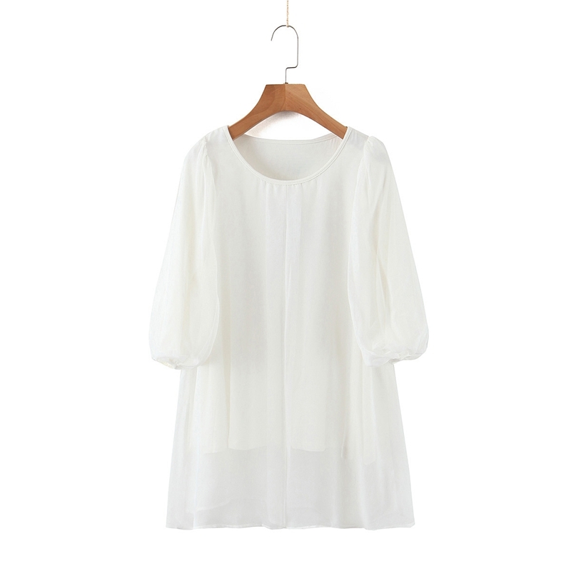 Spring Women Elegant Chiffon White Blouse O neck Three Quarter Sleeve Pullover Shirts Casual Street wear Tops XZ2417 210525
Spring Women Elegant Chiffon White Blouse O neck Three Quarter Sleeve Pullover Shirts Casual Street wear Tops XZ2417 210525