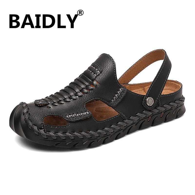 Sandals Male Shoes Leather Men Summer Beach Fashion Outdoor Casual Non-slip Sneakers Footwear, Black
Sandals Male Shoes Leather Men Summer Beach Fashion Outdoor Casual Non-slip Sneakers Footwear, Black