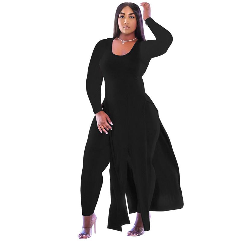 Plus Size Tracksuits Autumn 5XL Two Piece Set Women Casual Clothing Full Sleeve High Slit Dress Long Pants Suit Lady Solid Big Outfits, Black
Plus Size Tracksuits Autumn 5XL Two Piece Set Women Casual Clothing Full Sleeve High Slit Dress Long Pants Suit Lady Solid Big Outfits, Black