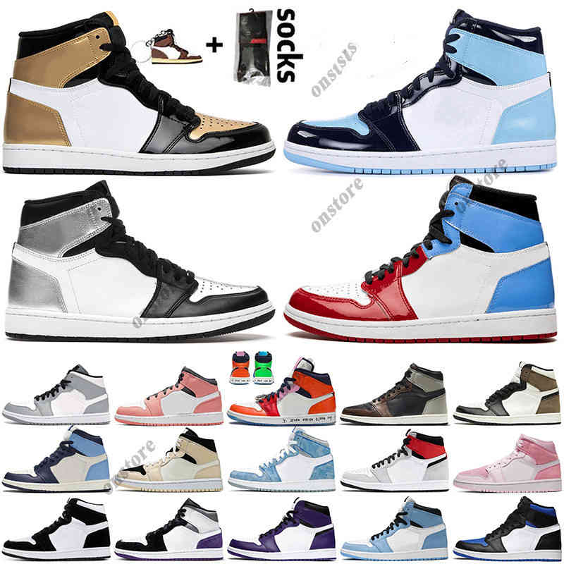 Luxurys Fashion Jumpman 1 Basketball Shoes 1s High OG Silver Toe Gold UNC Fearless Trainers Sneakers Dark Mocha University Blue
Luxurys Fashion Jumpman 1 Basketball Shoes 1s High OG Silver Toe Gold UNC Fearless Trainers Sneakers Dark Mocha University Blue