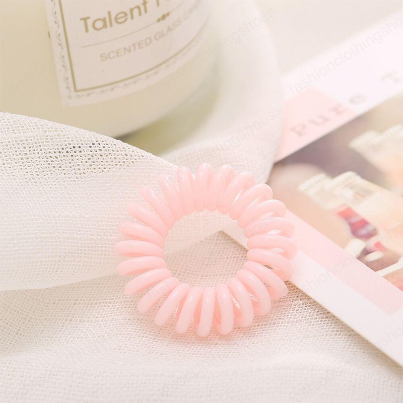 Telephone Wire hairband candy color Ponytail Holder Elastic Phone Cord Line hair tie accessories kid gift