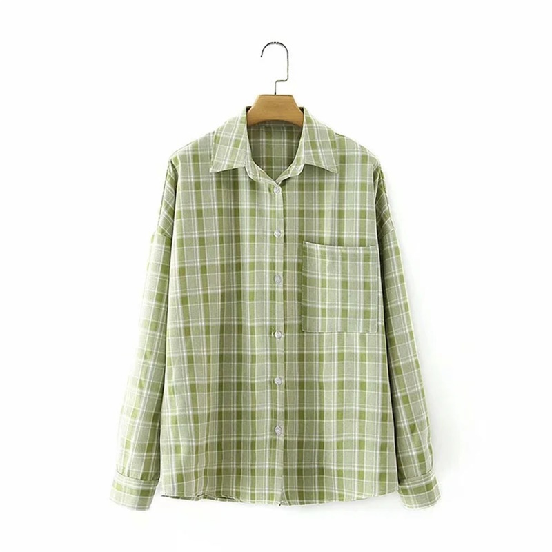 Vintage Stylish Oversized Green Plaid Jacket Coat Women Fashion Lapel Collar Long Sleeve Loose Chic Top 210520, As picture
Vintage Stylish Oversized Green Plaid Jacket Coat Women Fashion Lapel Collar Long Sleeve Loose Chic Top 210520, As picture