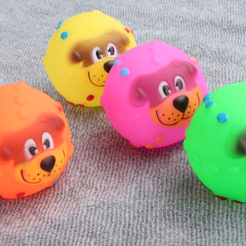Interactive Dog Toys for Small Vinyl Glue Squeak Puppy Toy Ball Diameter 7cm Pet Chew Toy Bite Resistant