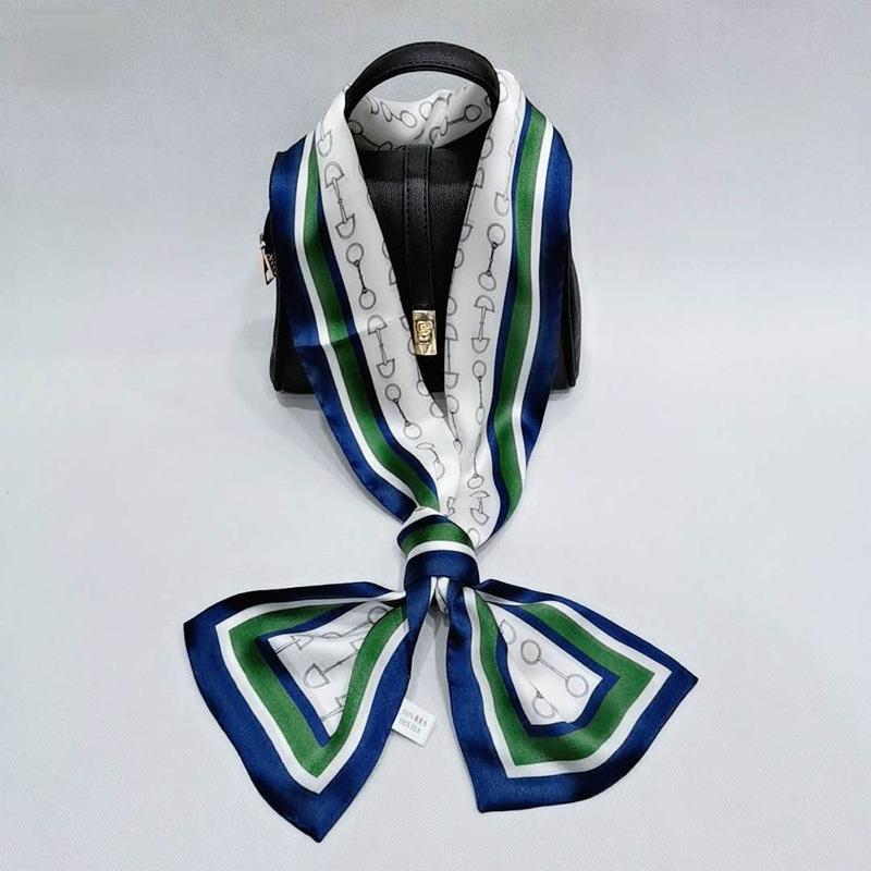 Natural Pure Silk Neck Scarf Twill Two Layers Lengthen Neckerchief HandBag Strip Tie Fashion Skinny Long Scarves