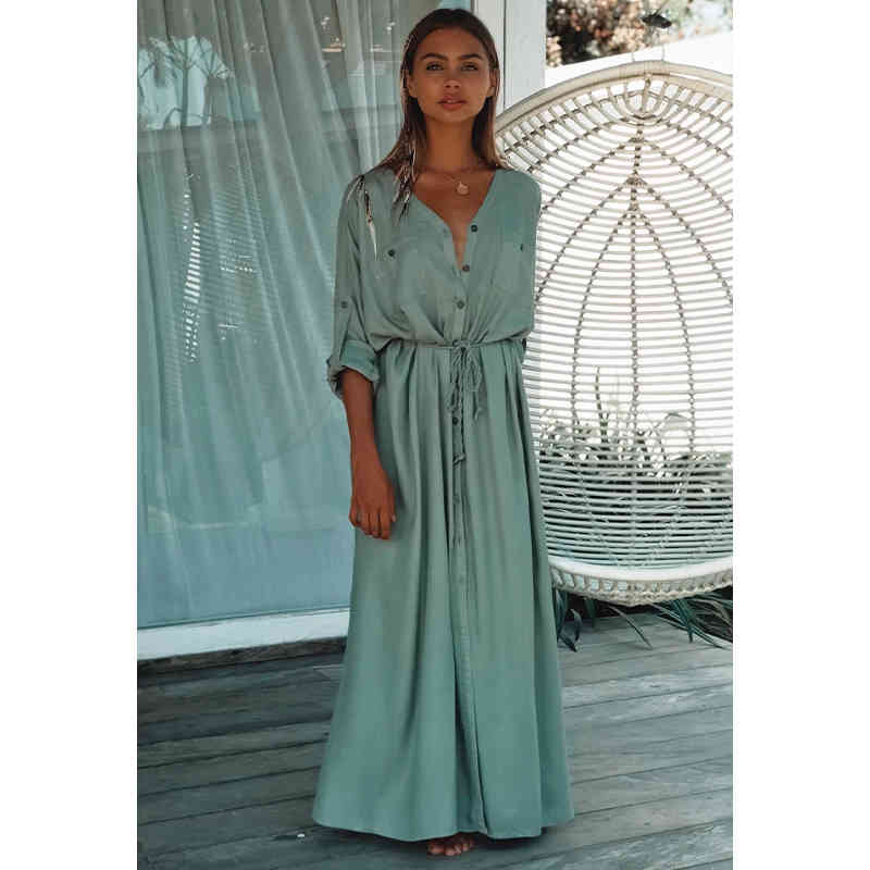 Sexy Bikini Cover-ups White Cotton Tunic Cusual Summer Beach Dress Elegant Women Plus Size Wear Swim Suit Cover Up Q1111 210420