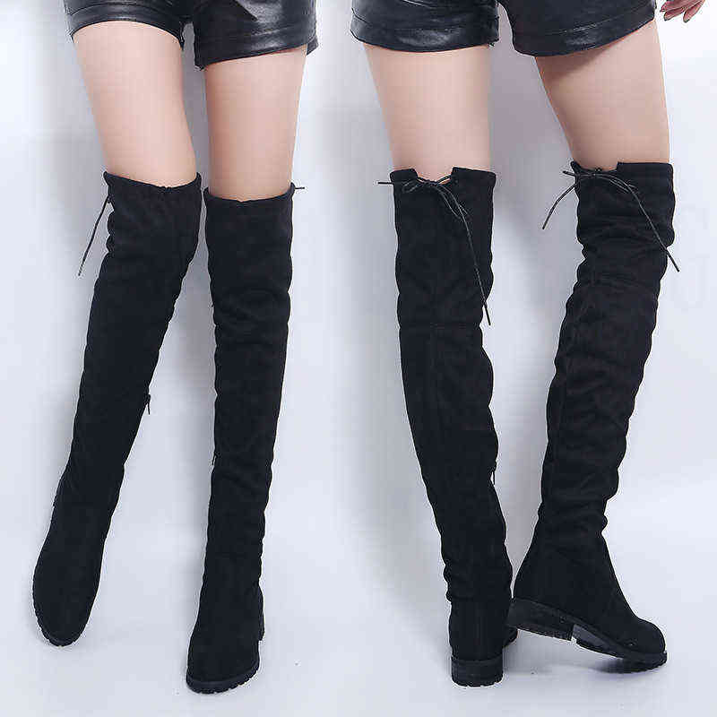 Sexy Over The Knee Boots Women Female Suede Long Women Fashion Thigh High Boots Winter Shoes Plus Size H1116