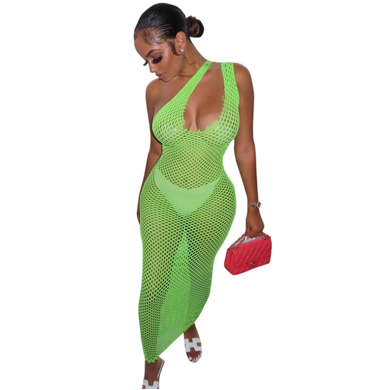 Stylish Streetwear Sexy Maix Dress Spring Summer Women Turtleneck Long Sleeve Mesh See-through Vestidos Party Club Clothes 210224