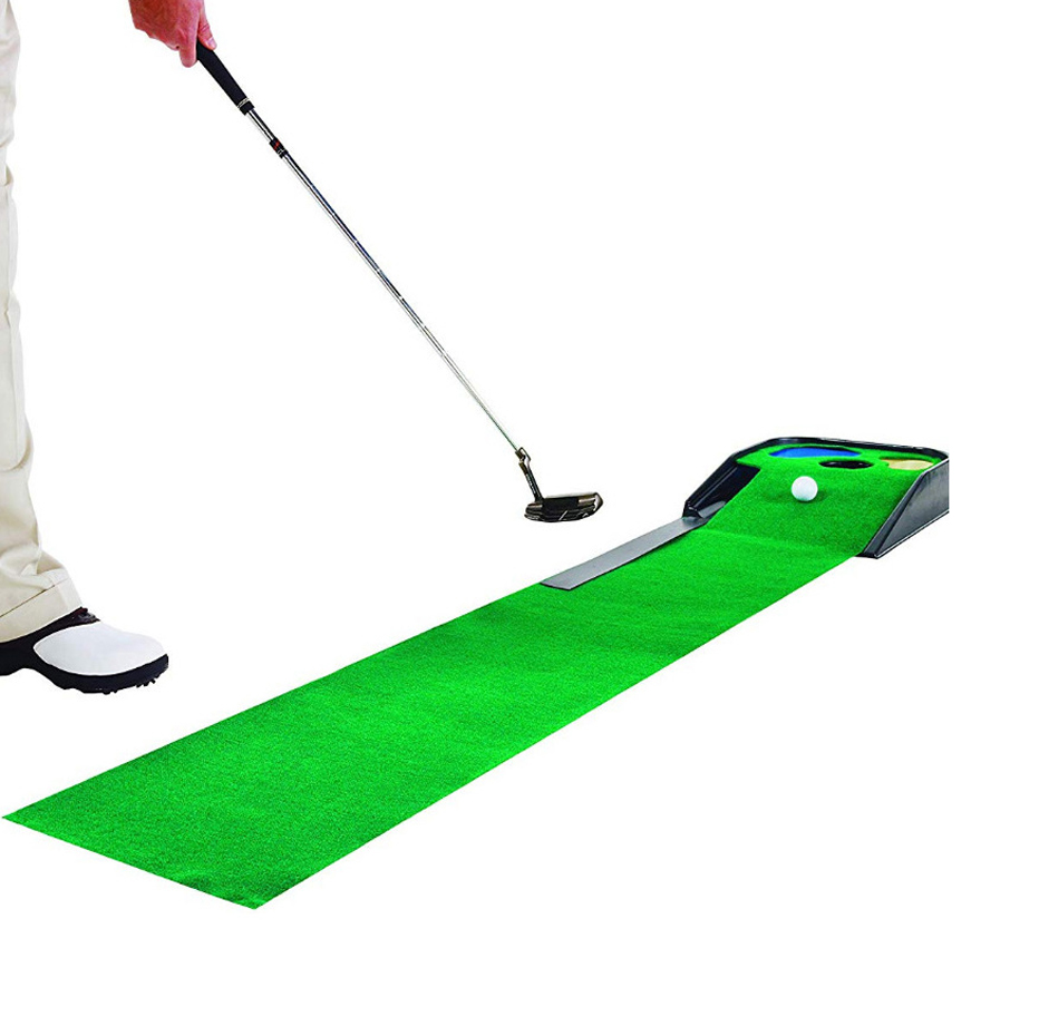 

Indoor Golf Putting Green Portable Mat with Auto Ball Return Function Mini Practice Training Aid Game and Gift for Home Office Outdoor Use