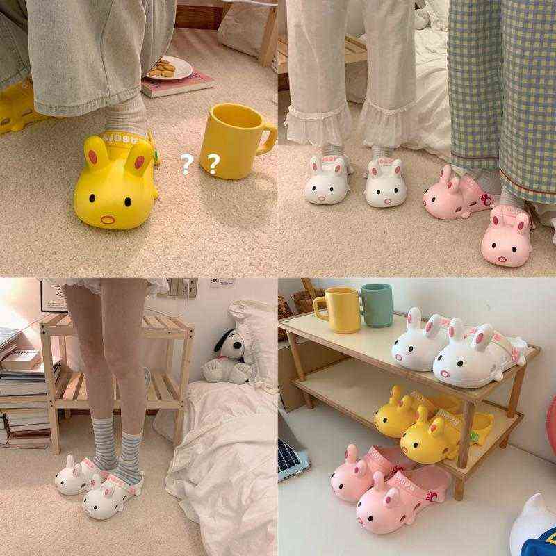 SP&CITY Summer Shoes For Women Kawaii Cartoon Animal Hole Slippers PVC Massage Home Platform Sandals Woman 220111