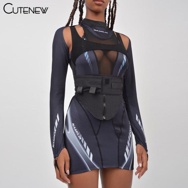Work Dresses Cute Y2K Hipster Printing Two Piece Set Women Outfits Long Sleeve Crop Top+Sexy Mesh Patchwork Dress Matching Lady Streetwear, White;black
Work Dresses Cute Y2K Hipster Printing Two Piece Set Women Outfits Long Sleeve Crop Top+Sexy Mesh Patchwork Dress Matching Lady Streetwear, White;black
