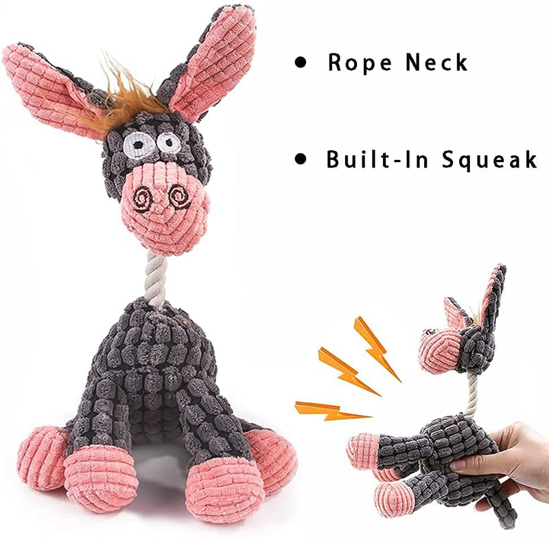 free shipping Plush Dog Chews Toys to Puppy Durable Stuffed Animal Chew with Squeakers Cute Soft Pet Training Supplies of Teeth Cleaning for Small Med