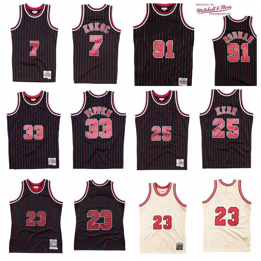 Mens 23 MJ 91 Rodman 33 Pippen 25 kerr 7 Kukoc Mitchell & Ness 1995-96 Hardwoods Classics Authentic Jersey, Black;red
Mens 23 MJ 91 Rodman 33 Pippen 25 kerr 7 Kukoc Mitchell & Ness 1995-96 Hardwoods Classics Authentic Jersey, Black;red